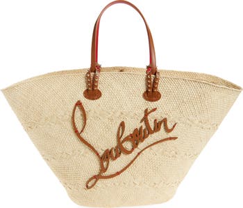 Large Cabata Woven Raffia Basket Tote