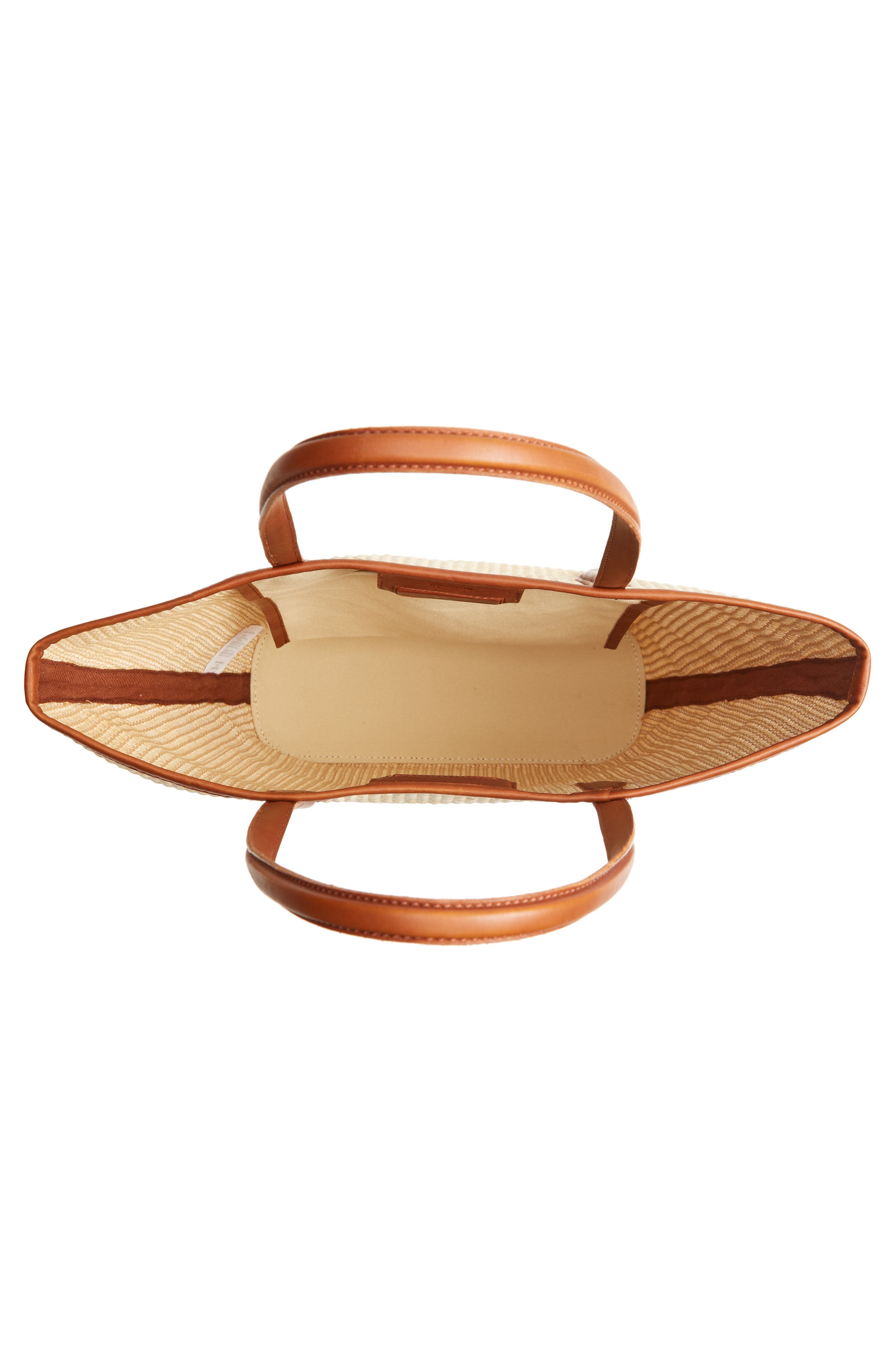 Madewell The Leather Trimmed Straw Tote, Alternate, color, 