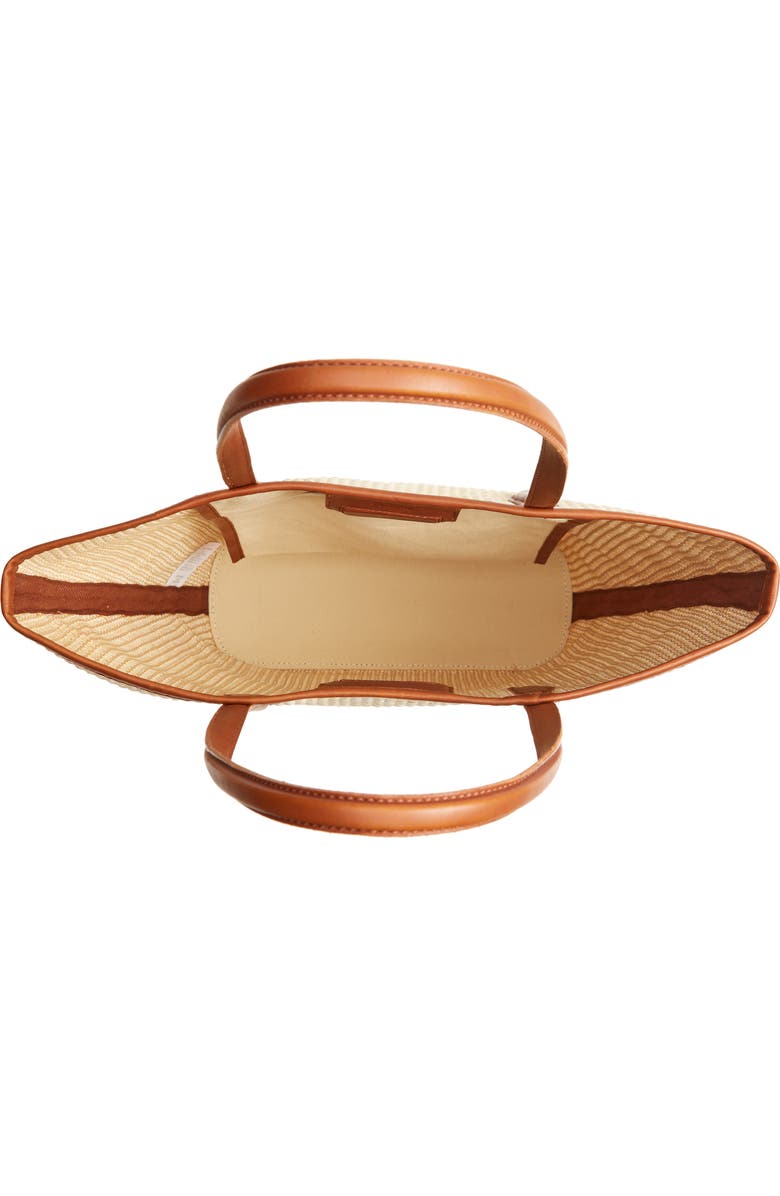 Madewell The Leather Trimmed Straw Tote, Alternate, color,