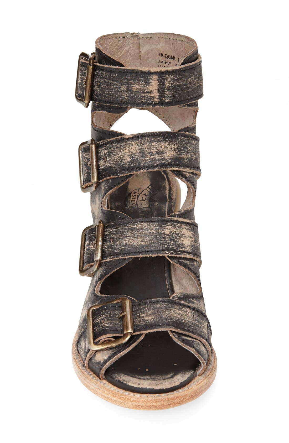 Freebird by Steven 'Quail' Open Toe Leather Bootie, Alternate, color, 