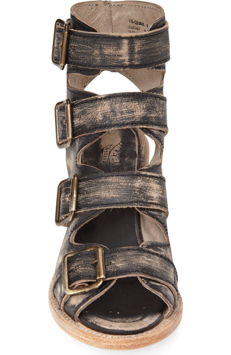 Freebird by Steven 'Quail' Open Toe Leather Bootie, Alternate, color,