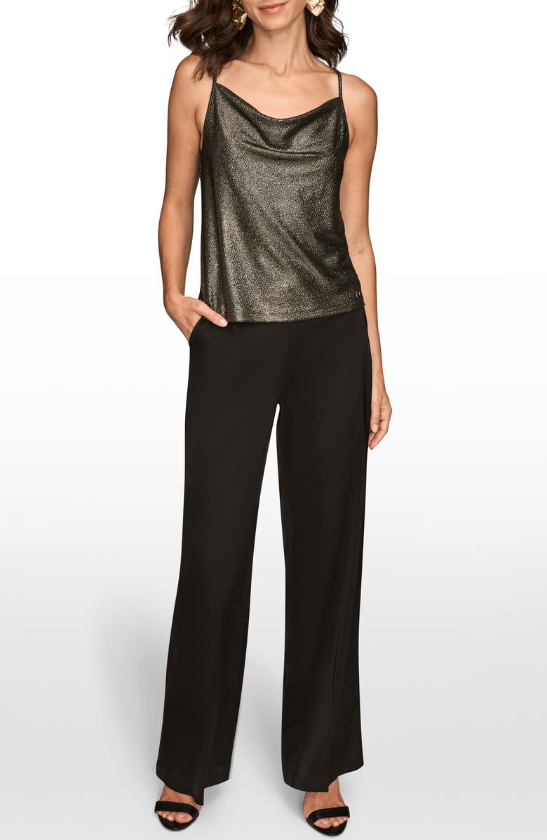 Donna Karan New York Metallic Camisole, Alternate, color, Black/ Gold