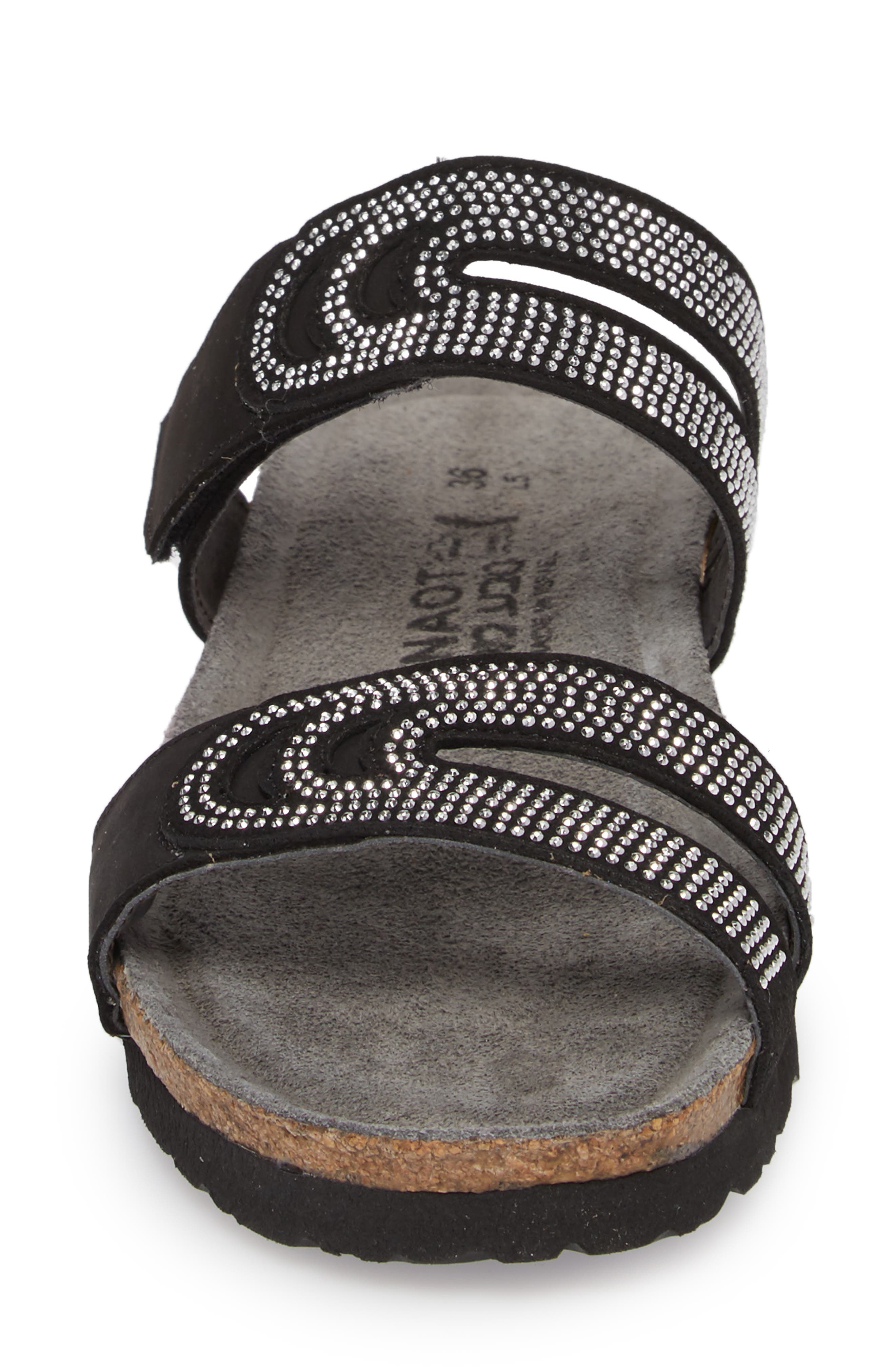 Naot Ainsley Studded Slide Sandal, Alternate, color, Black Nubuck