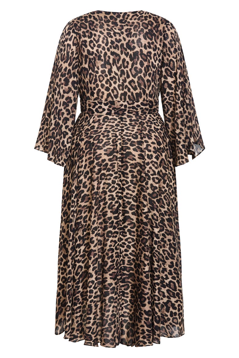 Eva Long Sleeve Wrap Maxi Dress, Alternate, color, LEOPARD