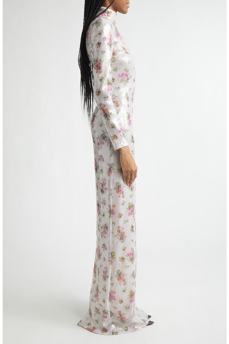 brandon maxwell sequin dress Brandon Maxwell The Esme Sequin Mini Dress w/ Floral Details