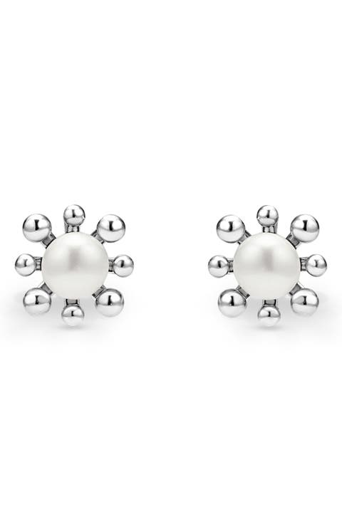 Luna Fleur Freashwater Pearl Stud Earrings