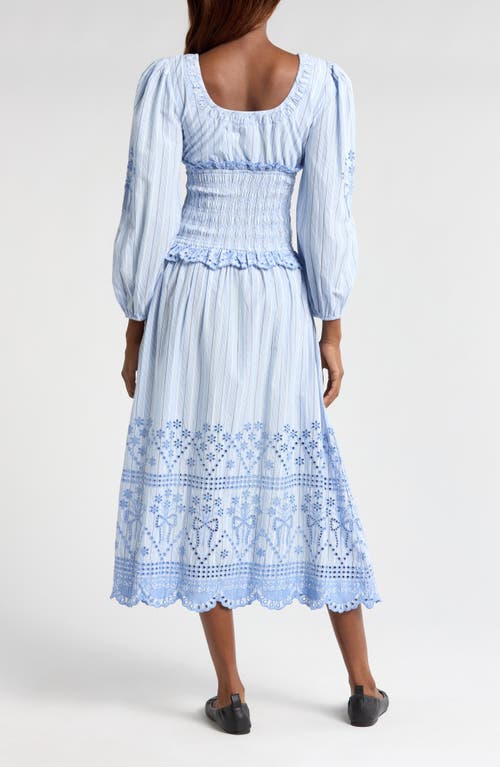 DAMSON MADDER DAMSON MADDER NOLA EYELET LONG SLEEVE ORGANIC COTTON MAXI DRESS