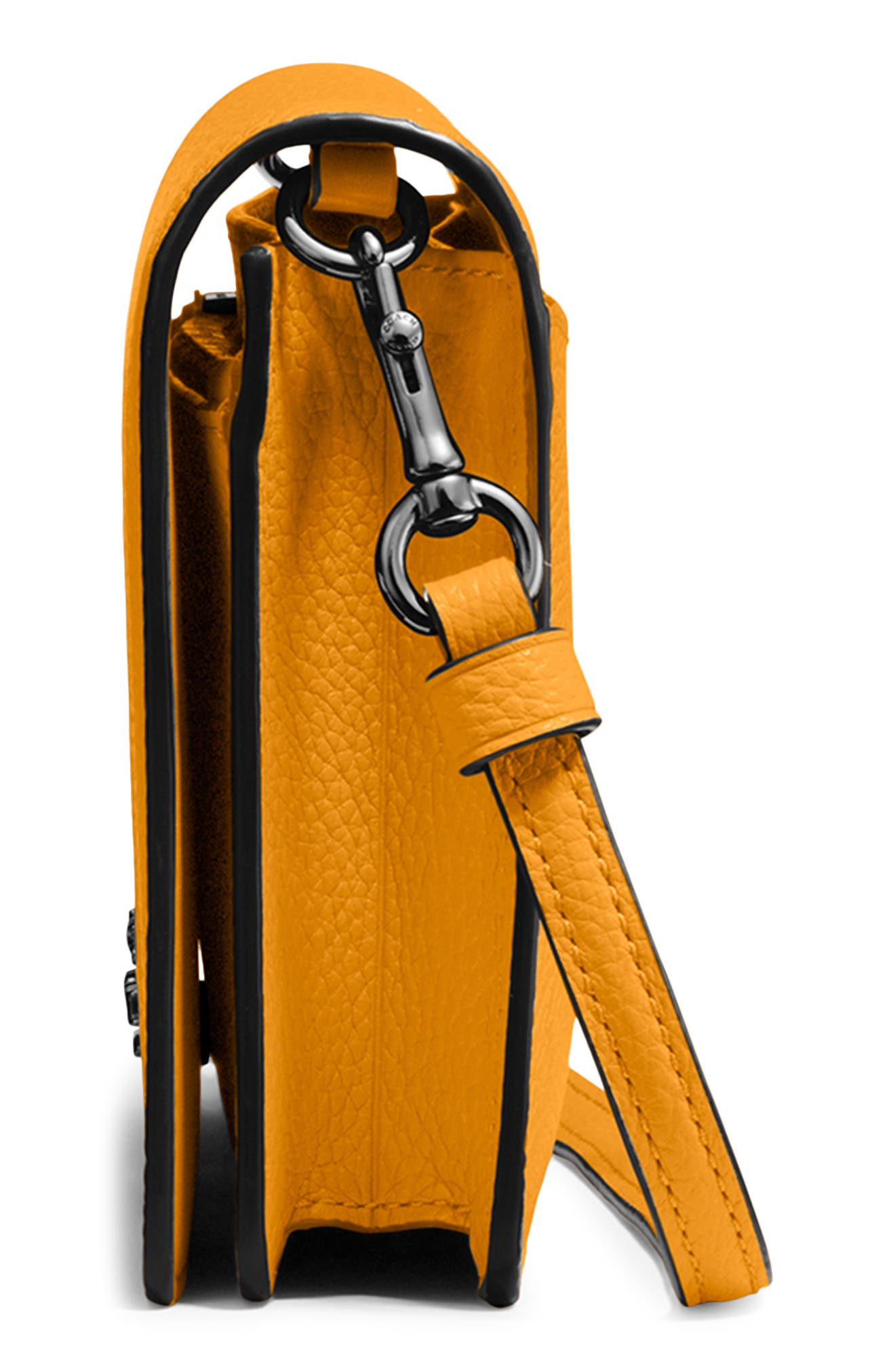Hayden Foldover Crossbody Clutch, Alternate, color, PEWTER/ MANGO
