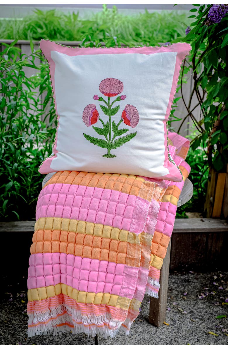 Inner Child Creamsicle Sujani Quilt, Alternate, color, King