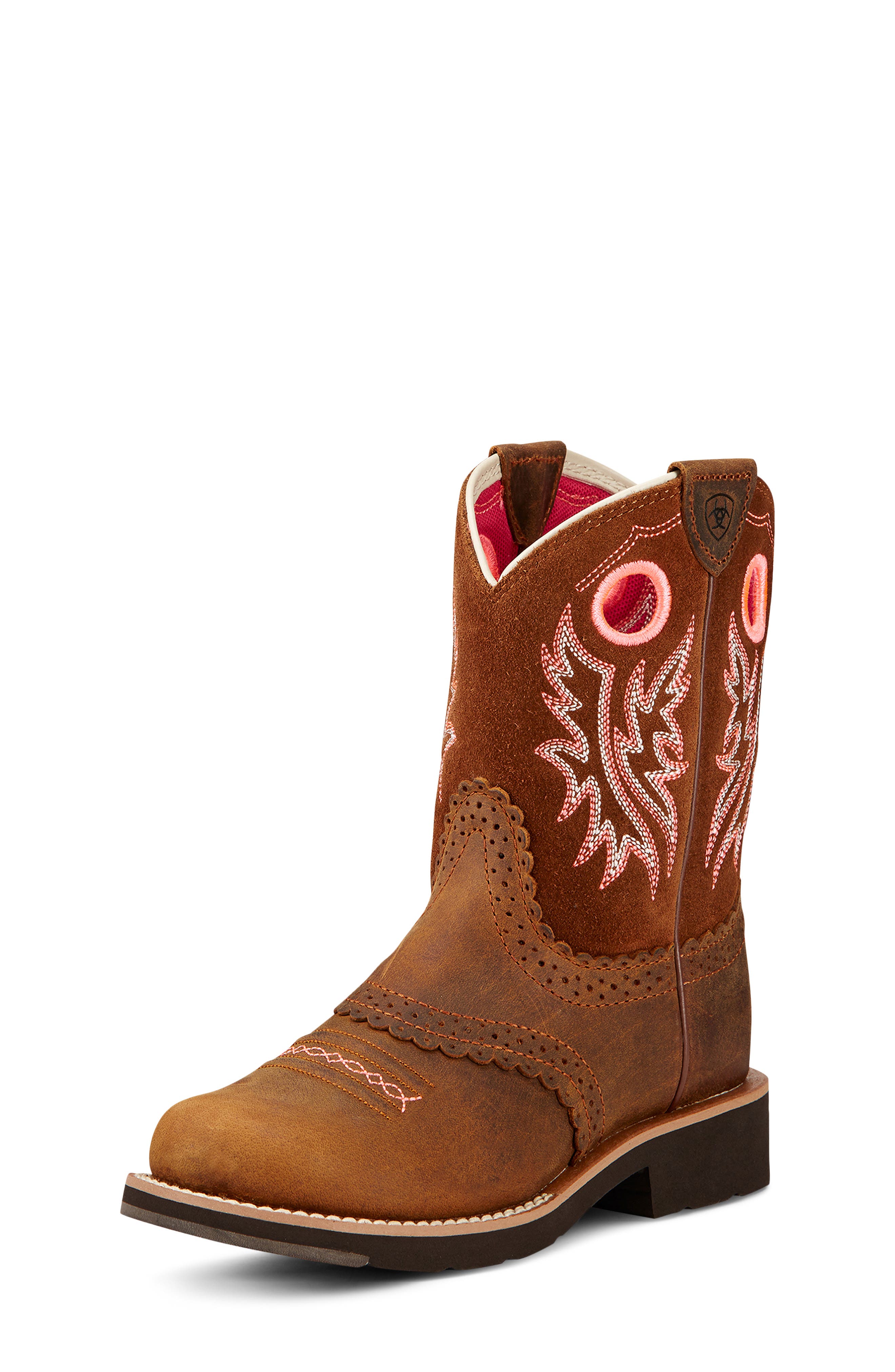 Ariat Kids' Fatbaby Western Boot, Main, color, Powder Brown