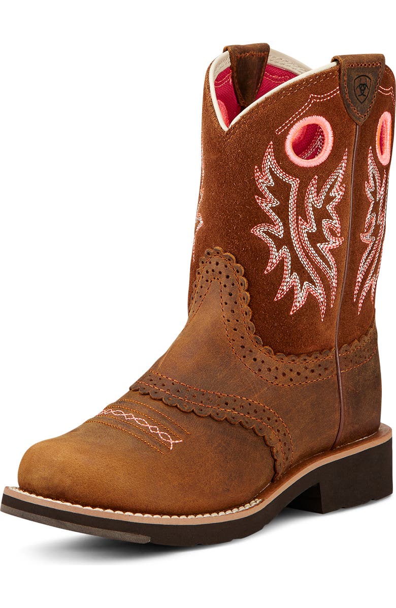 Ariat Kids' Fatbaby Western Boot, Main, color, Powder Brown