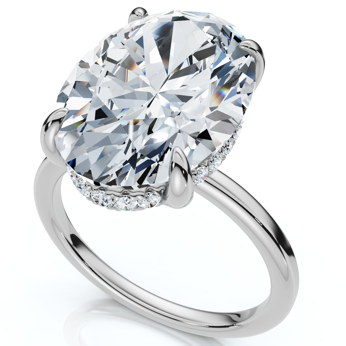 Женские аксессуары Bliss Diamond Certified 5.08CT Oval Diamond Hidden Halo Engagement Ring 14k Gold Lab Grown — фото 3