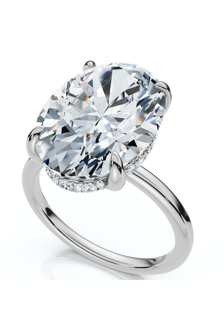 Certified 5.08CT Oval Diamond Hidden Halo Engagement Ring 14k Gold Lab Grown, Alternate, color, 14k White Gold