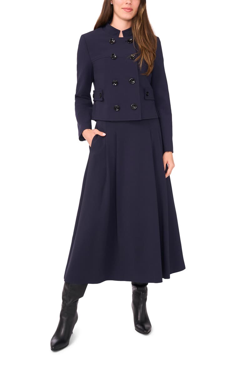 Double Breasted Crop Blazer, Alternate, color, NAVY DEPTHS