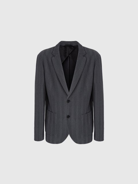 Single-breasted Jacket With Zigzag Pattern