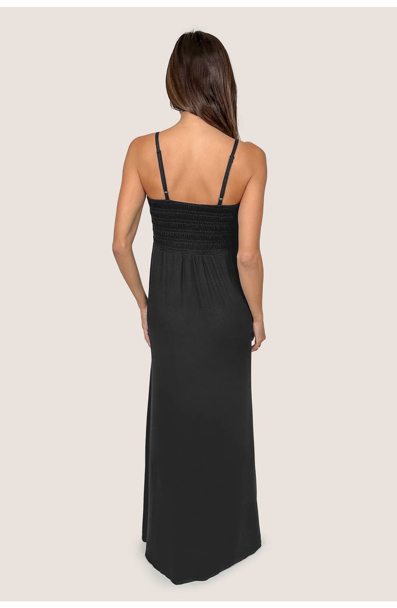 JJwinks Montecito Maxi Bra-Free Dress with Smocked Bodice, Alternate, color, Black Rib