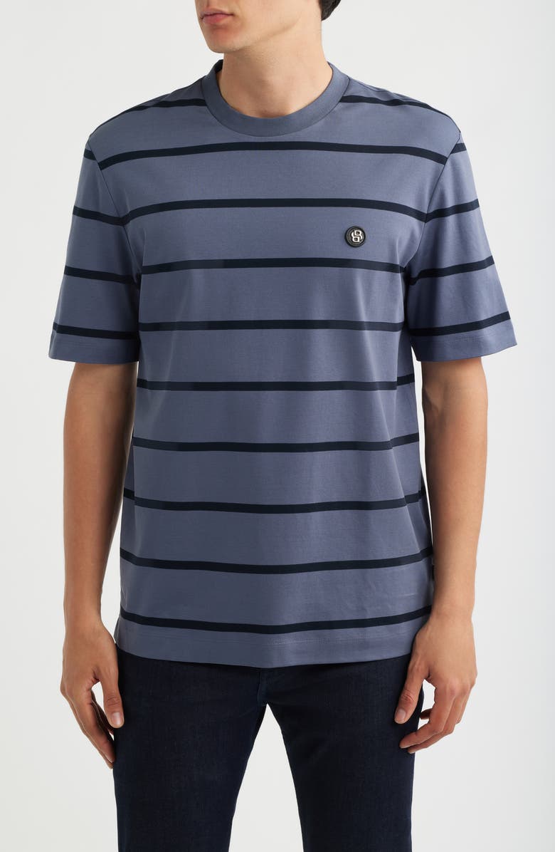 BOSS C-Taut Stripe T-Shirt, Main, color, Open Blue