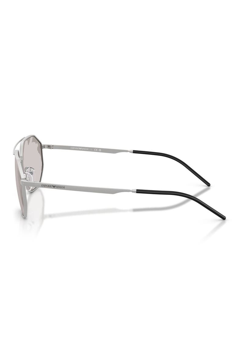 58mm Aviator Sunglasses, Alternate, color, MATTE SILVER / SMOKE BLACK