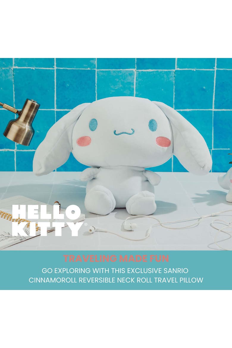 Sanrio Cinnamoroll Reversible Neck Roll Pillow and Plush Toy, Alternate, color, Blue