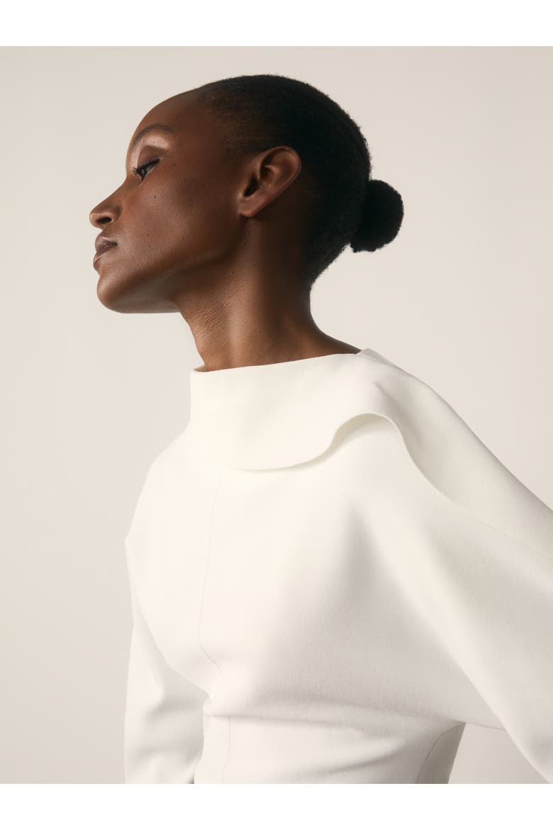 Riesi Asymmetric Neck Knit Top, Alternate, color, White