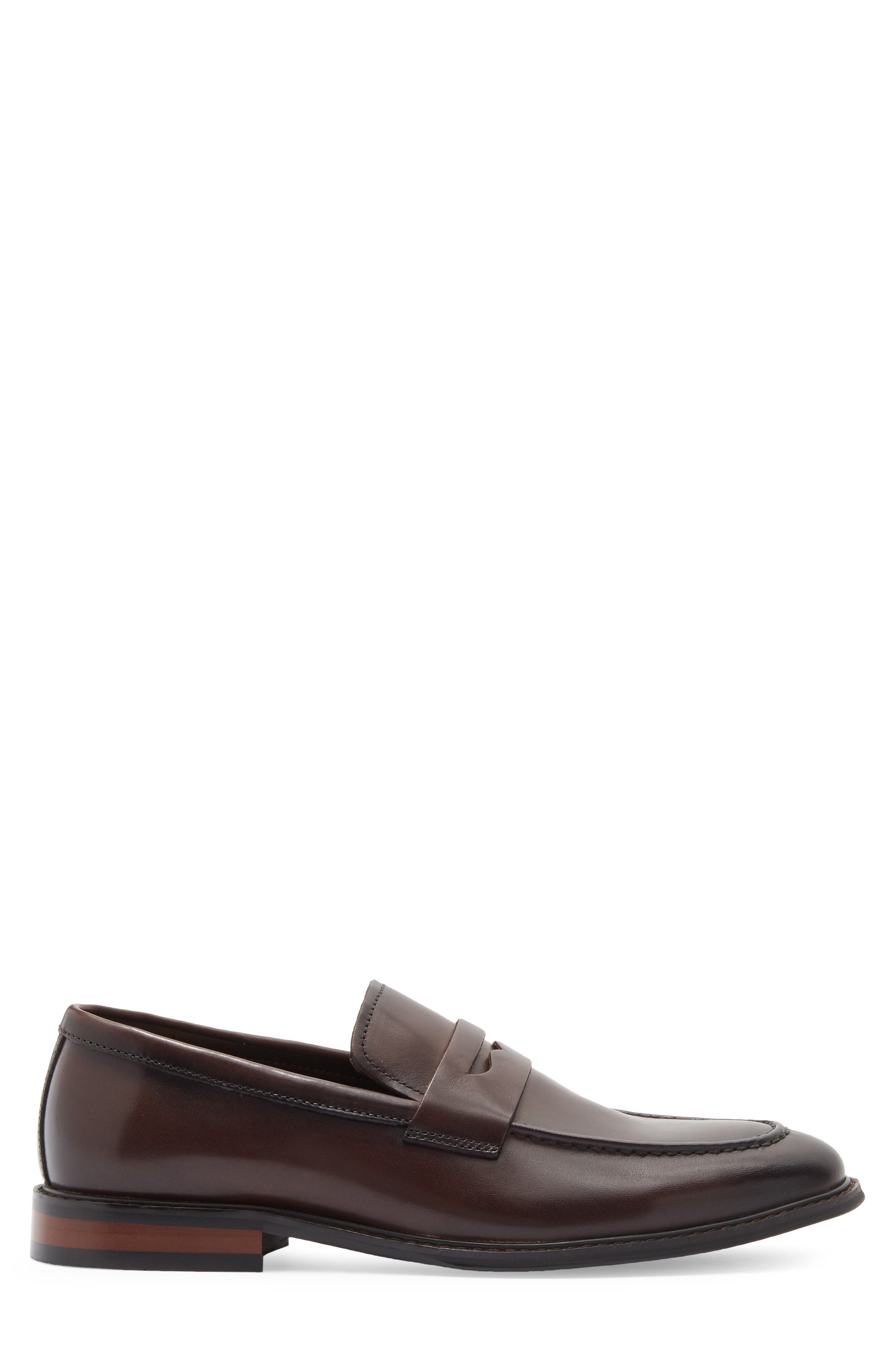 Shilo Leather Penny Loafer, Alternate, color, DARK BROWN