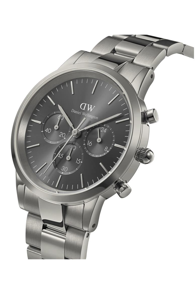 Iconic Link Chronograph Bracelet Watch, 42mm, Alternate, color, GREY