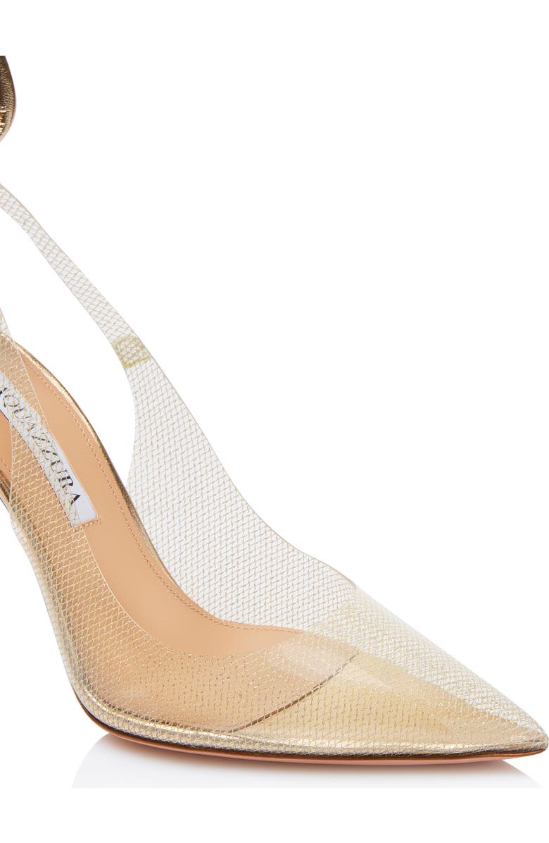 Aquazzura Bow Tie Clear Pointed Toe Pump, Alternate, color,