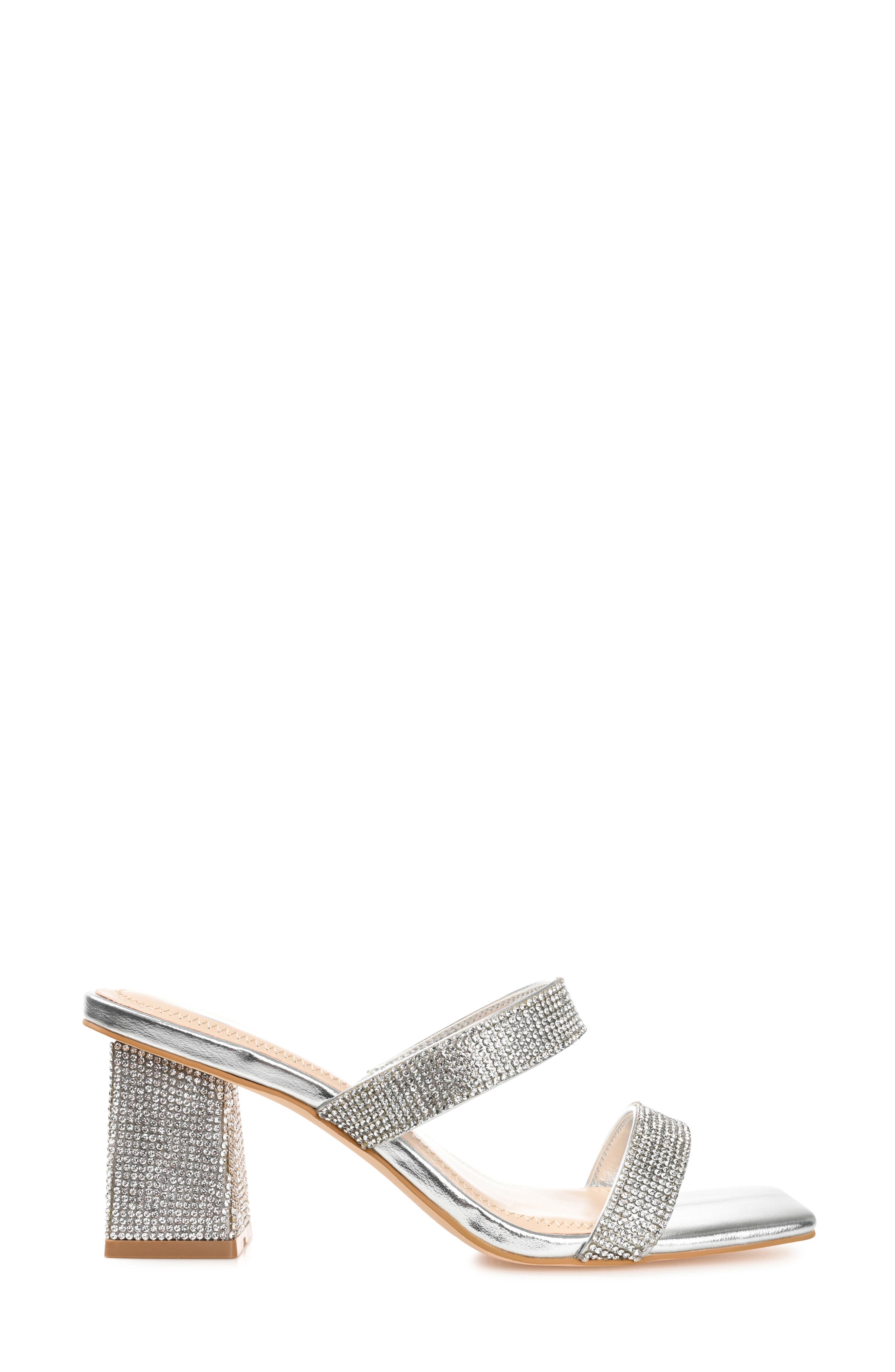 Journee Collection Shandee Heeled Sandal, Alternate, color, Silver