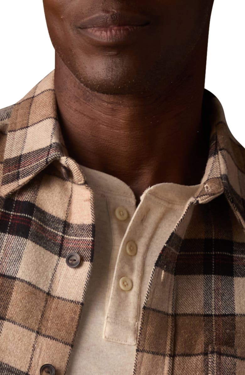 The Normal Brand Louis Heavyweight Flannel Overshirt, Alternate, color, Mink Plaid