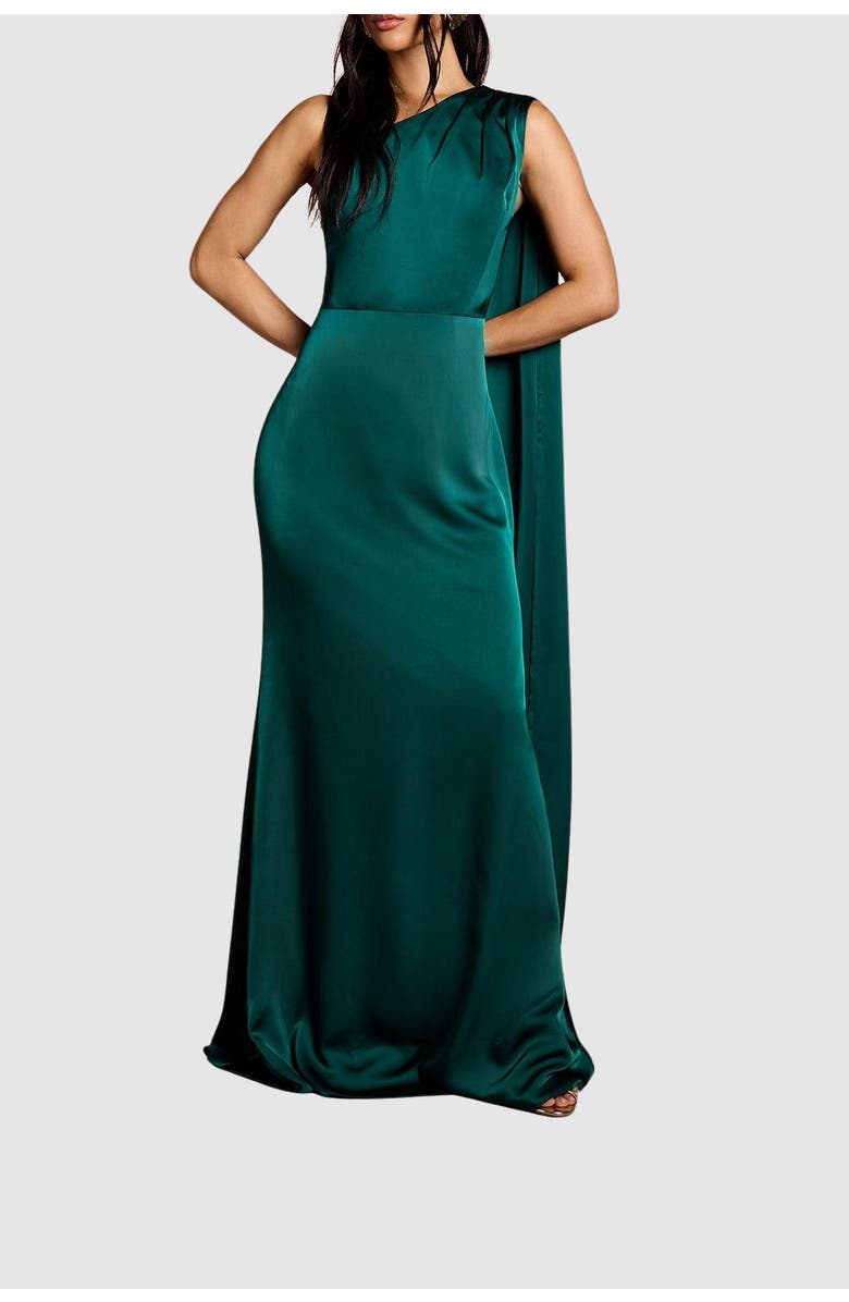 Coast One Shoulder Maxi Dress, Alternate, color, Emerald