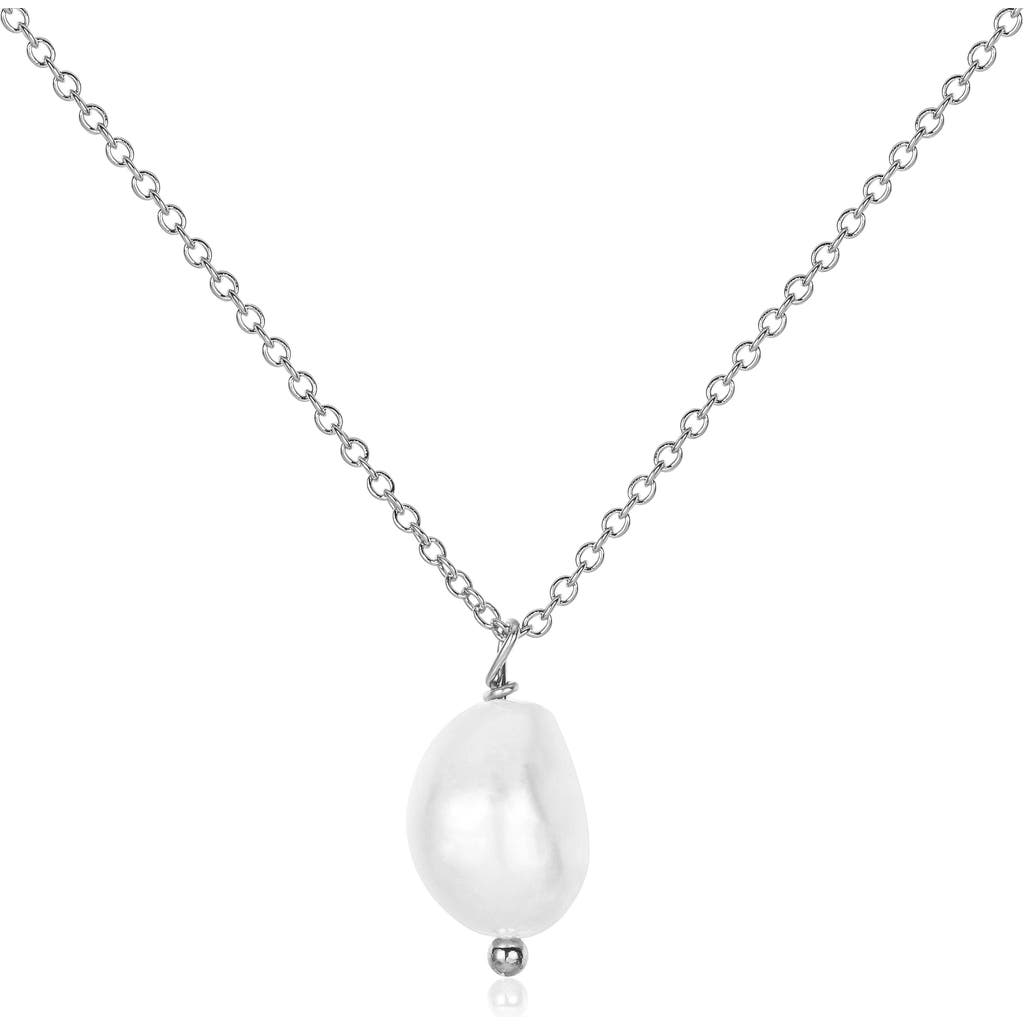 Untamed Petals Lexi Freshwater Pearl Pendant In Silver