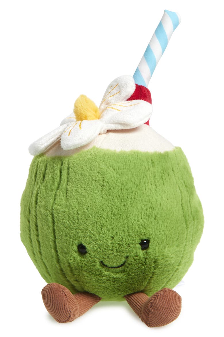 Amuseables Aruba Coconut Plush Toy, Main, color, GREEN MULTI