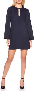 Susana Monaco Tie Keyhole Bell Sleeve Minidress