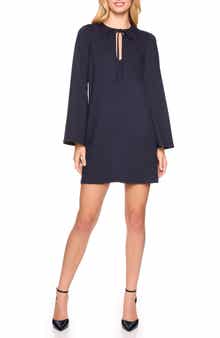 Susana Monaco Tie Keyhole Bell Sleeve Minidress