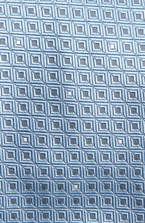 Brioni Geometric Pattern Silk Tie In Sky Blue