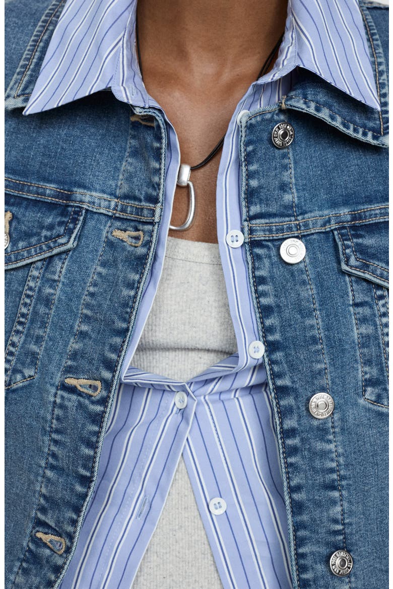 Denim Trucker Jacket, Alternate, color, MEDIUM BLUE