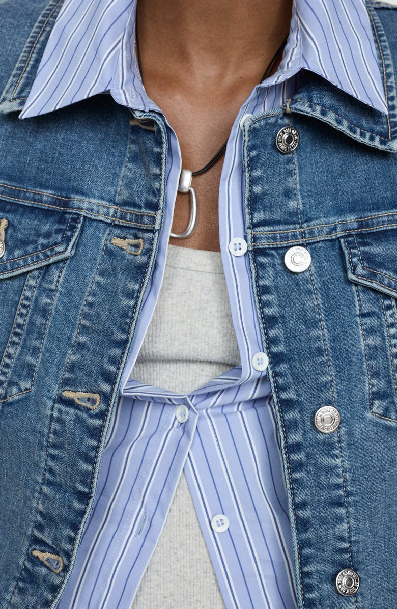 MANGO Denim Trucker Jacket, Alternate, color,