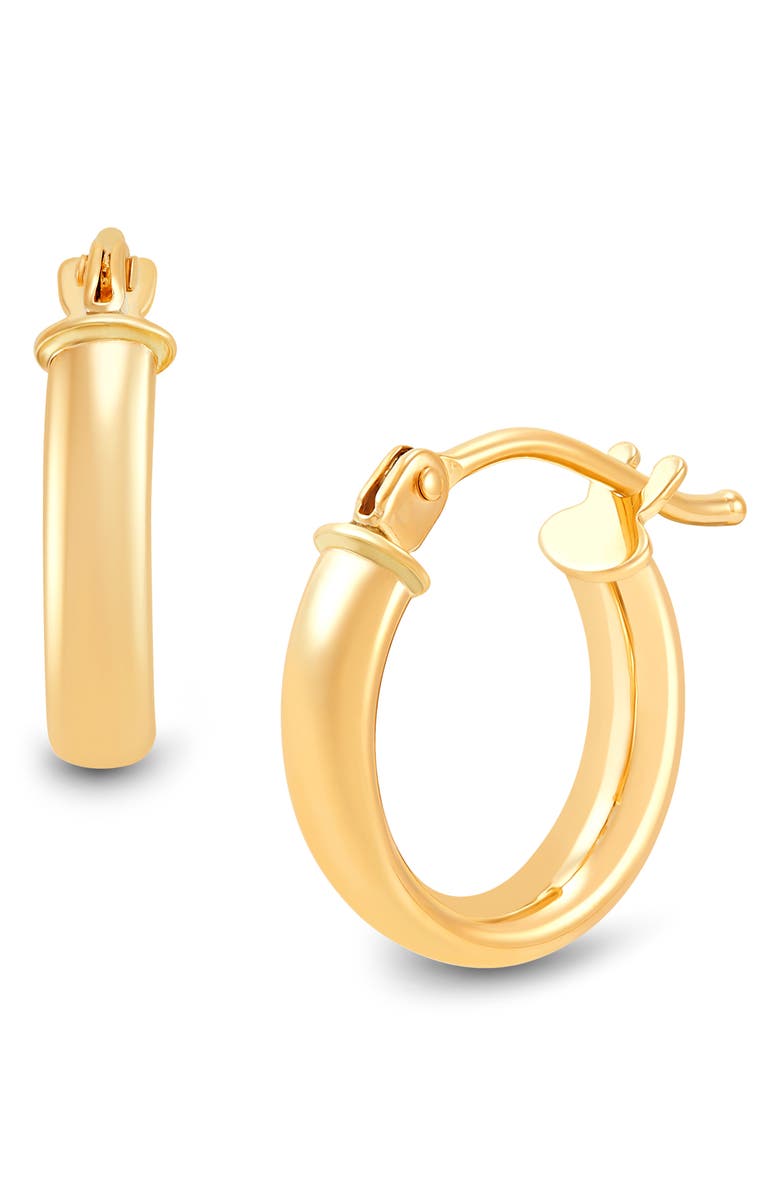 Frankie & Zoe 14K Yellow Gold Tube Huggie Hoop Earrings, Alternate, color, Yellow Gold