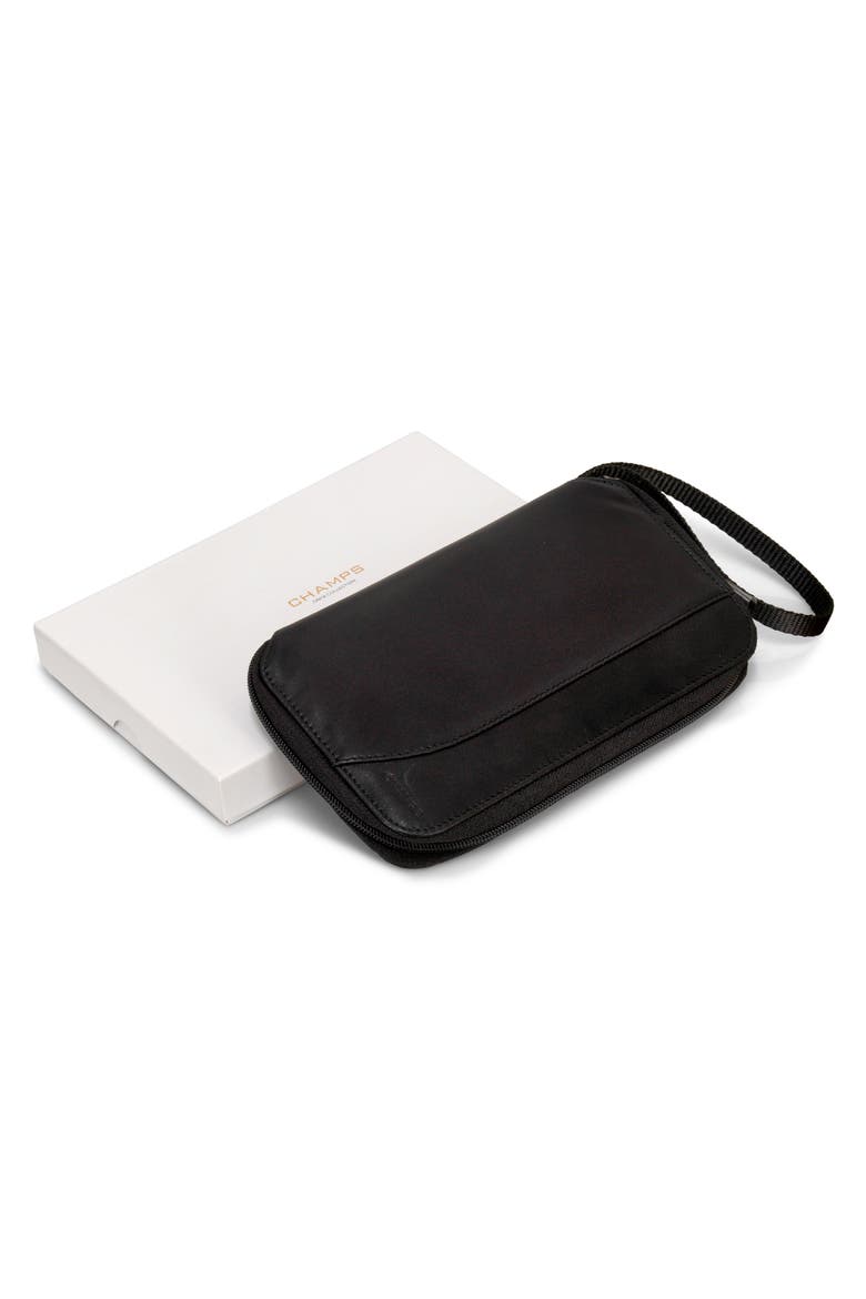 Leather Passport Case, Alternate, color, BLACK