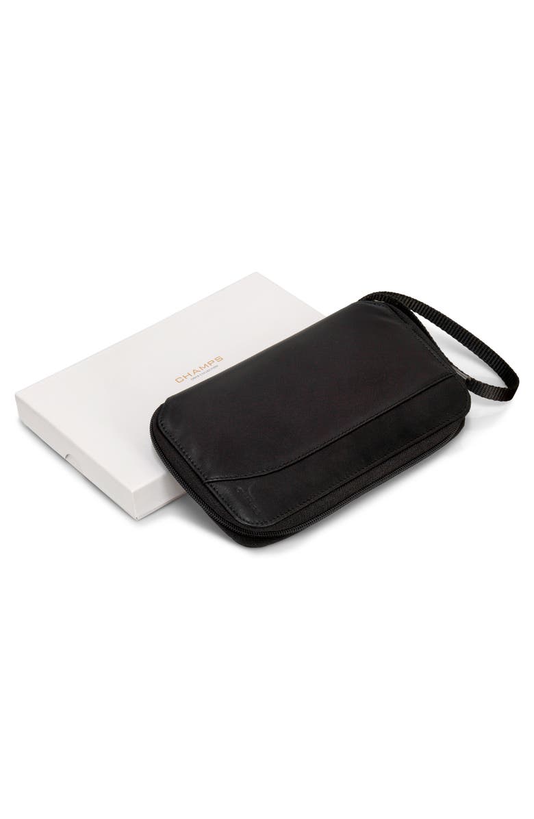 CHAMPS Leather Passport Case, Alternate, color, Black