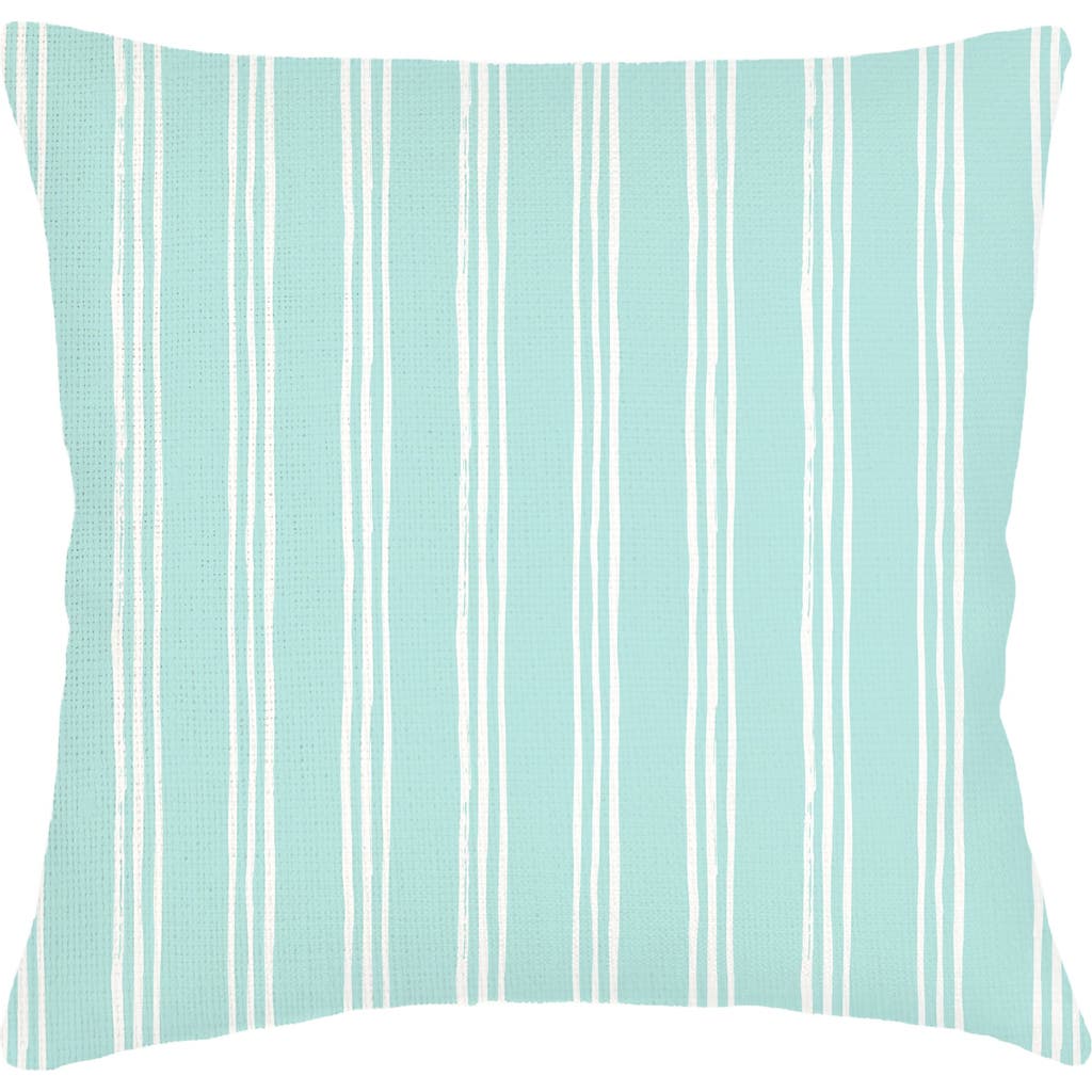 ANAYA ANAYA OCEAN DRIFT AQUA STRIPE LINEN EURO PILLOW 26X26 WITH DOWN ALTERNATIVE INSERT