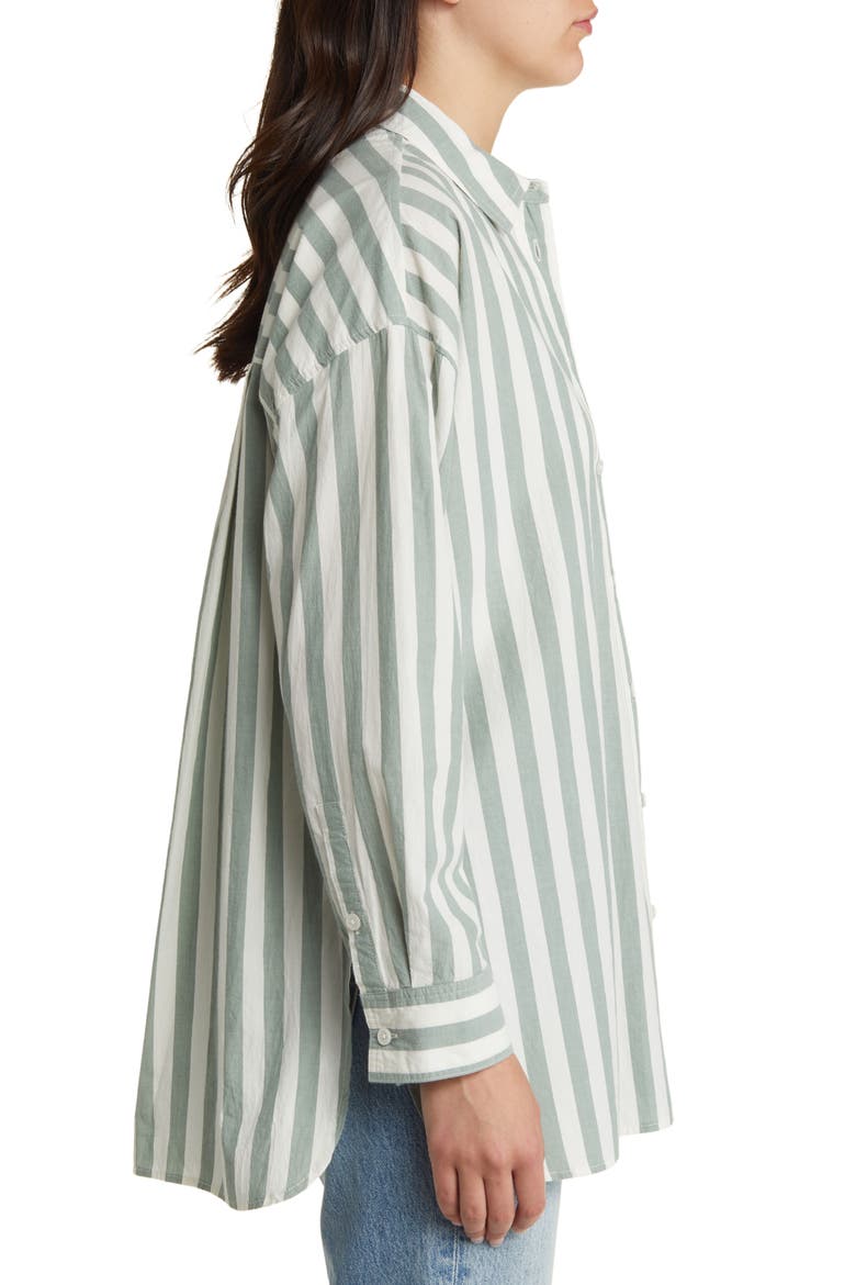 Signature Oversize Button-Up Shirt, Alternate, color, SIMPLY SAGE