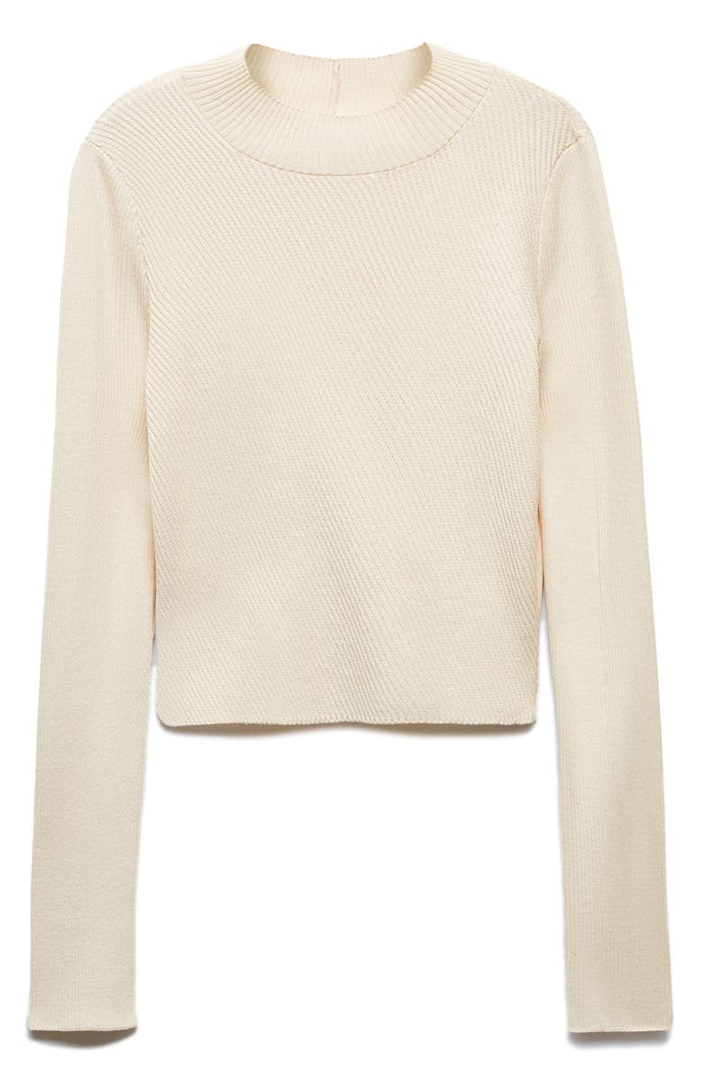 MANGO Mock Neck Rib Sweater, Alternate, color, 