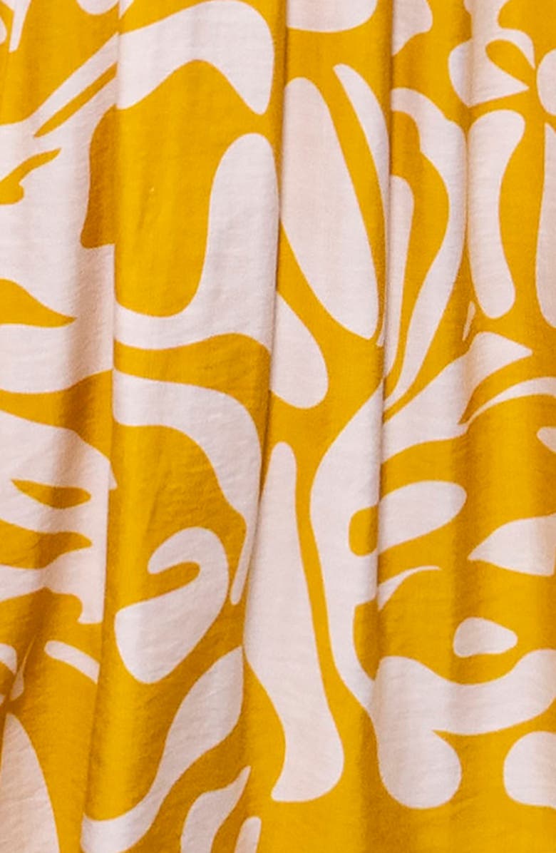 MELLODAY Abstract Print Midi Dress, Alternate, color, Ivory/ Yellow