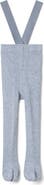 Peek a boo Boy Knit Overall Elastic Strap Footless Romper