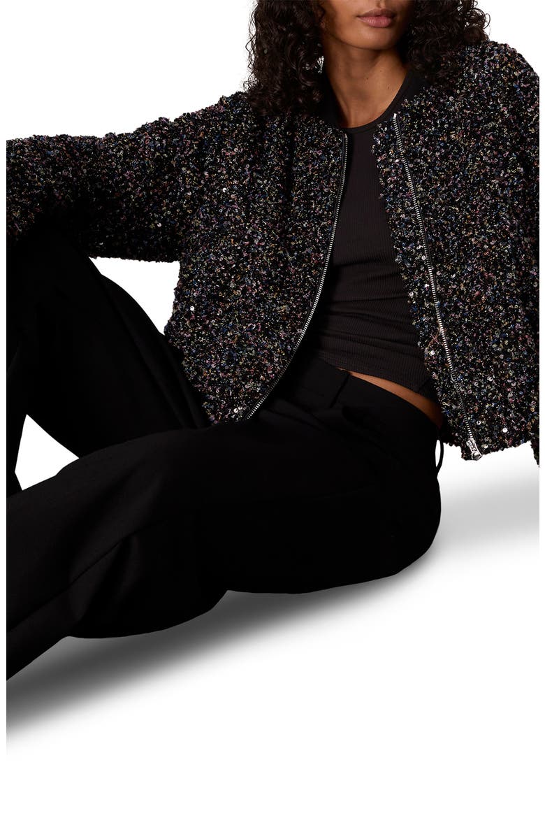 Samira Bomber Jacket, Alternate, color, BLACK MULTI