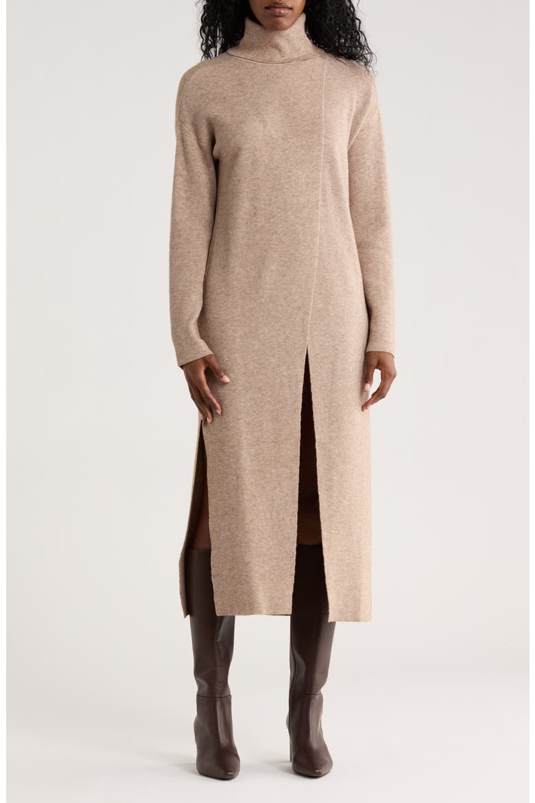 Brenda Turtleneck Maxi Dress, Main, color, TAPIOCA HEATHER