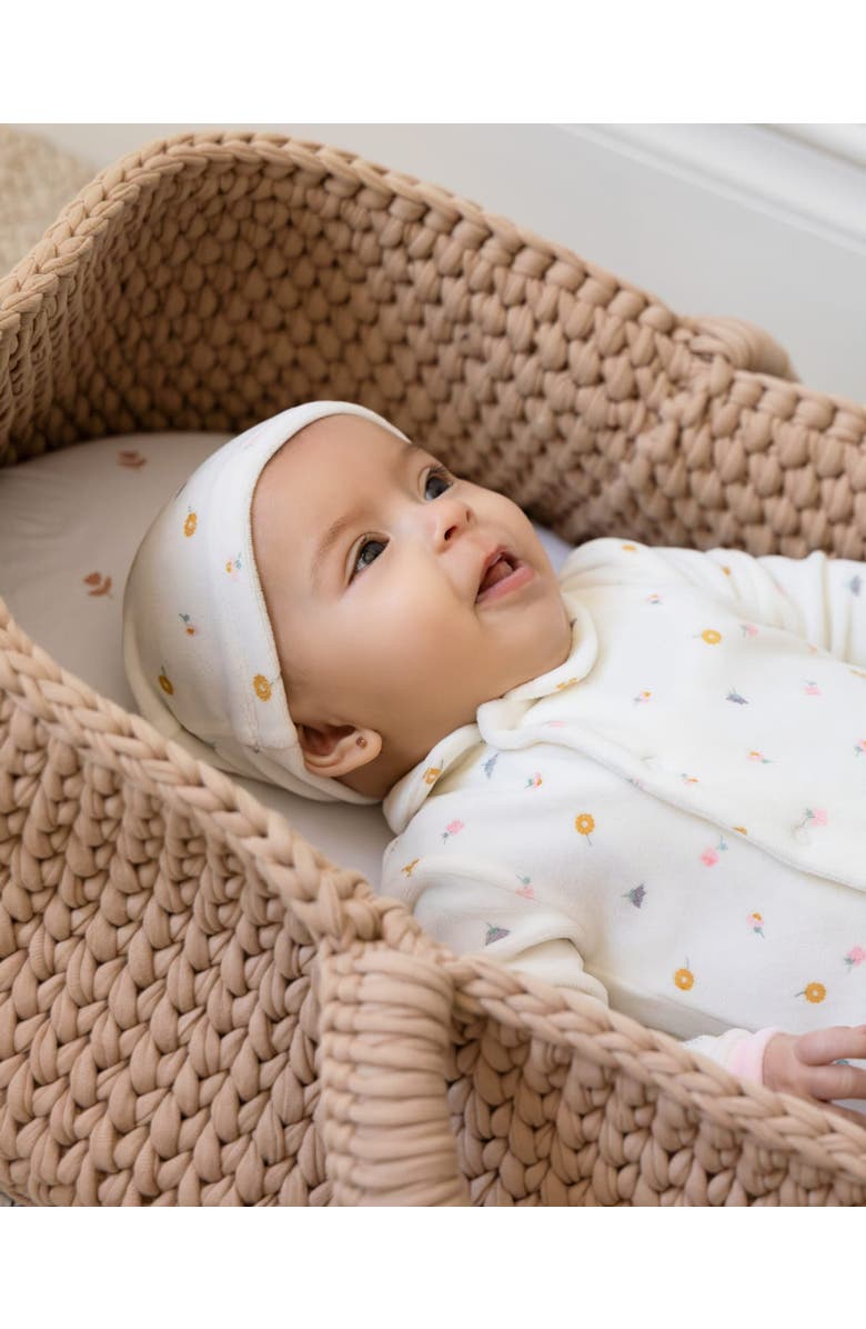 MiniMoi 2 Piece Baby Cotton Rich Velour Footie Set, Alternate, color, Marshmallow