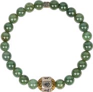 Karma and Luck Men's Jade Mantra Beaded Bracelet Words of Wisdom