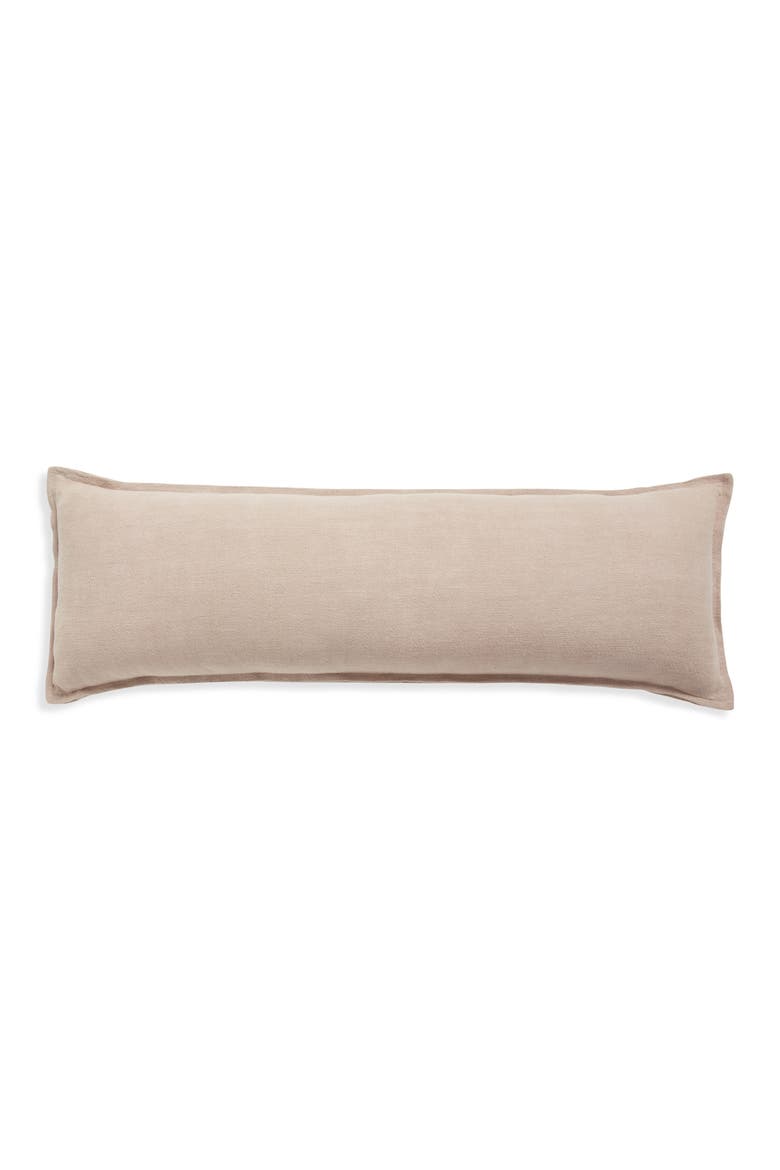 Washed Linen Accent Pillow, Alternate, color, TAN THREAD